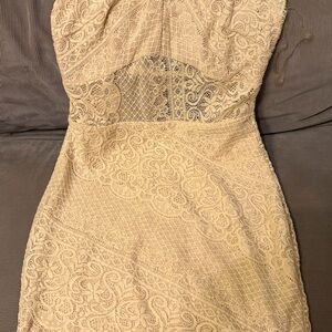 Lace Sheath Dress in Cream - Elegant Women’s Dress